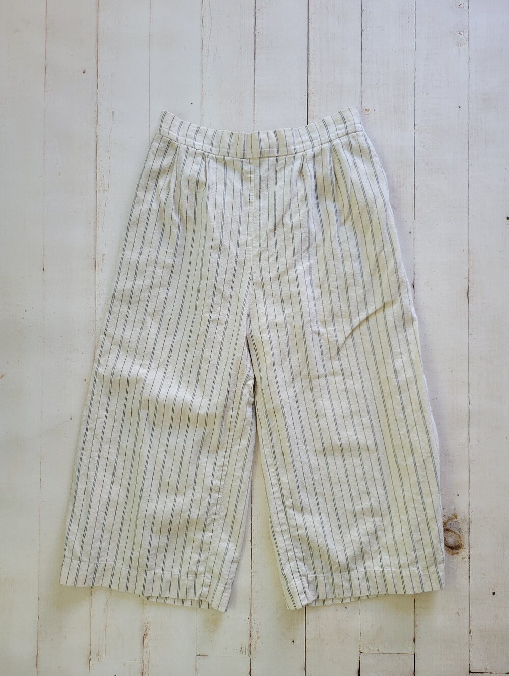 Avec Clyde Made in USA Women's Stripe Hemp Comfy Culotte Wide Leg Pants XL